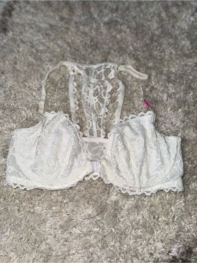 Victoria's Secret PINK! Date Lace Racerback Push-Up Bra Pretty Ivory Sz 36C NWT